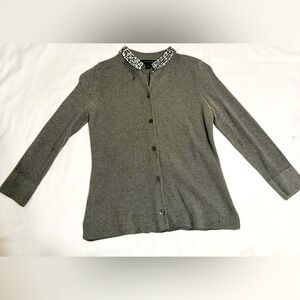 Ann Taylor Jeweled Collar Cardigan